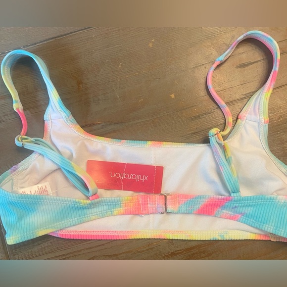 NWT Target Xhilaration rainbow bathing suit top - Picture 3 of 4